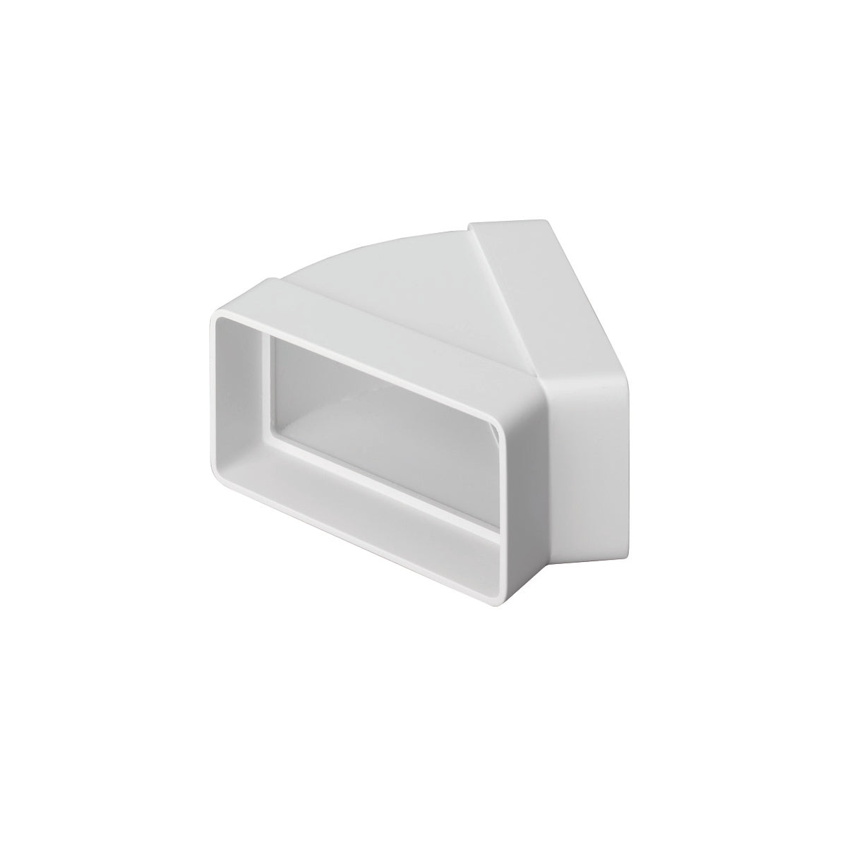 Rigid rectangular plastic ducting with 110x54mm dimensions and 45º horizontal bend from Domus Ventilation.