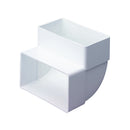 Rigid rectangular plastic ducting with 90º vertical bend, 204x60mm size by Domus Ventilation, shown in the image.
