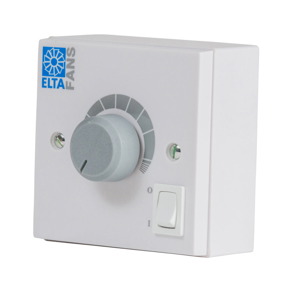 Elta EC electronic speed controller with a control knob and wiring for industrial automation applications.