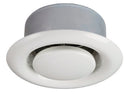 White eFans diffuser air valve for ceiling or wall mounting, designed for efficient airflow and ventilation.