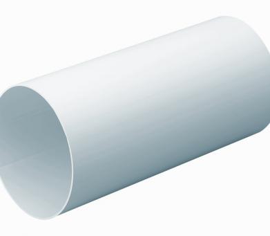 Rigid round plastic ducting by Domus Ventilation, 100mm diameter by 2m length for ventilation and air distribution.