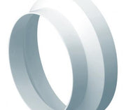 Domus Ventilation round plastic spigot adaptor from 125mm to 150mm for ducting connections, shown in a close-up image.