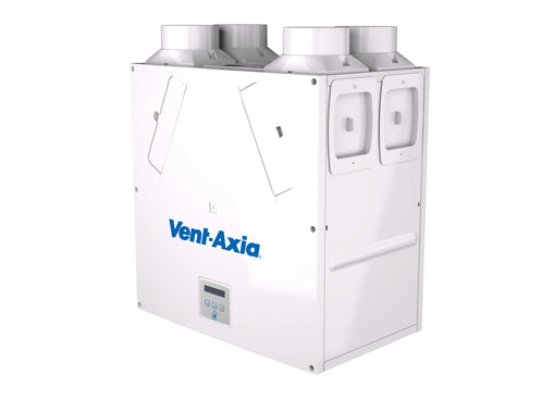 Vent-Axia Lo Carbon Sentinal Kinectic FH L-Hand heat recovery unit with sleek design and ventilation components.