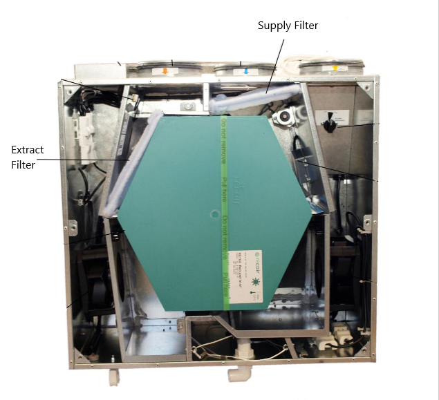 Systemair Villavent VTC Low E replacement filter set for ventilation systems, shown in the image.
