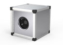 Systemair MUB 042 500D4 multibox axial fan with 3-phase motor, showing the fan blades and motor housing.