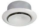 White eFans diffuser air valve, ceiling or wall mounted, with sleek design and adjustable airflow for efficient ventilation.