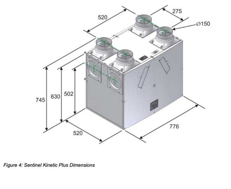 Vent-Axia Lo-Carbon Sentinel Kinetic Plus B MVHR Unit 443028 - eFans Direct Ltd