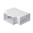 Rigid rectangular plastic ducting T piece by Domus Ventilation, suitable for HVAC duct installations, with 110x54mm dimensions.