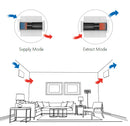 Illustration of Vent-Axia Heat Save heat recovery unit showing compact ventilation system with heat exchange components.