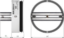 In-duct circular fire damper from the PKI range by Systemair, designed for ducting systems, installed in a building's ventilation.