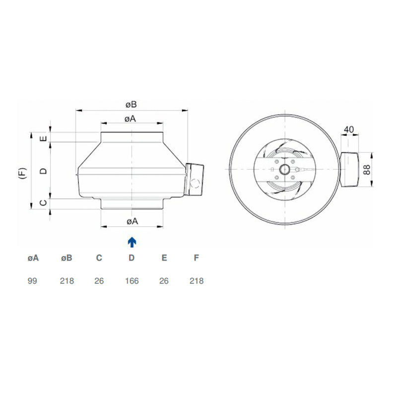 Systemair K-100M Centrifugal Duct Fan AC Motor 4" 100mm - eFans Direct Ltd