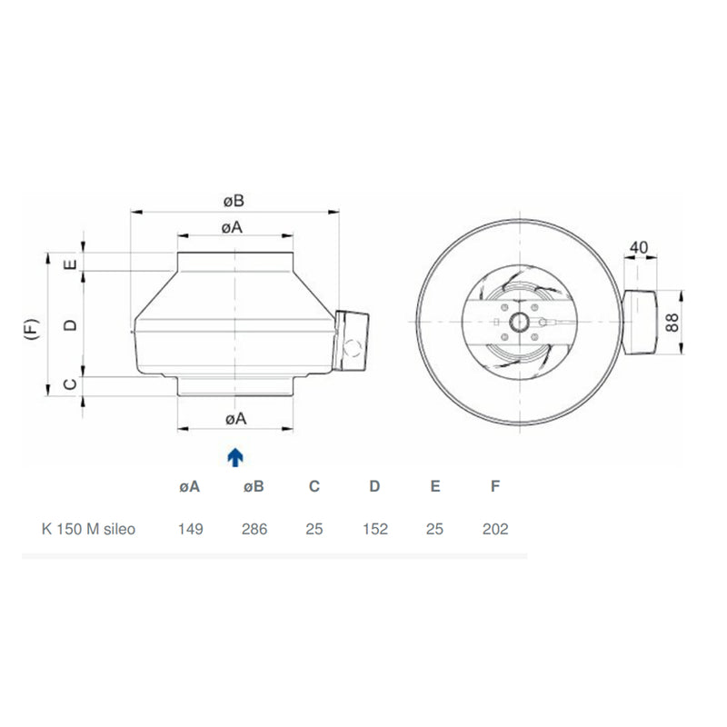 Systemair K-150M Centrifugal Duct Fan AC Motor 6" - 150mm - eFans Direct Ltd