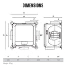 Vent-Axia Multivent Lo-Carbon MVDC-MS extractor fan with dimensions, showcasing the product’s design and size features.