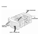 Technical drawing of the Vent-Axia HR500 heat recovery ventilation unit showing internal components and airflow pathways.